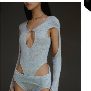Size small Greyish/ blue ruveshop bodysuit. Never worn with tags